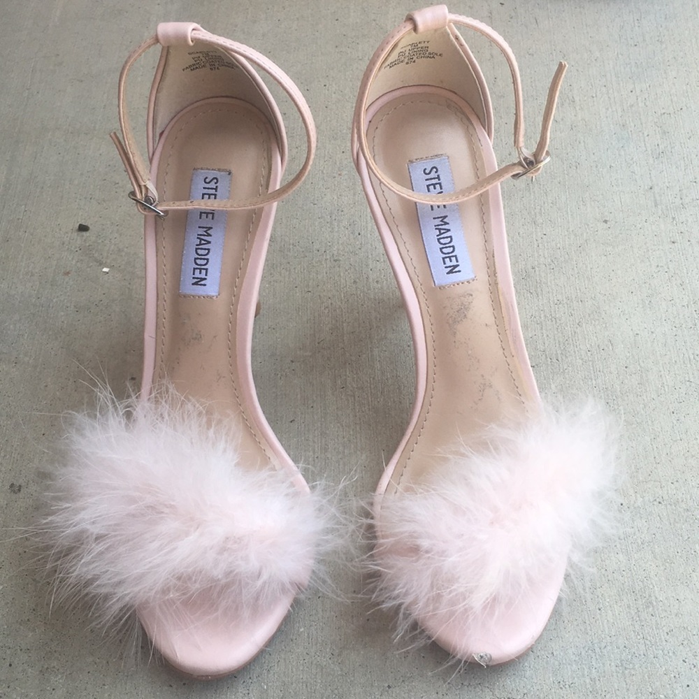Steve Madden Pink Feather Heels